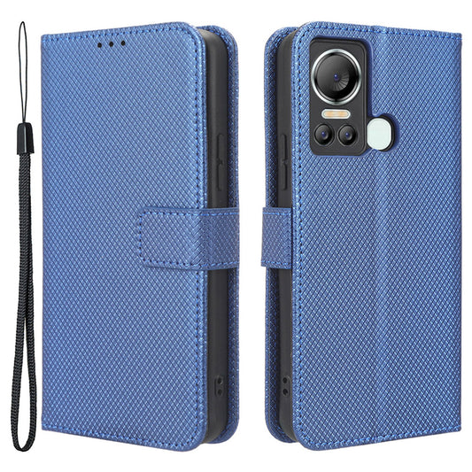 For Itel S18 / S663L / Vision 5 Wallet Phone Case Diamond Texture PU Leather Folio Flip Cover