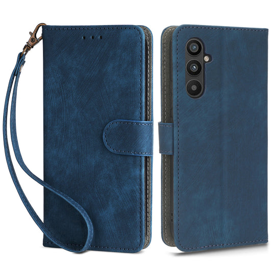 For Samsung Galaxy A24 4G RFID Blocking Phone Cover Wallet Stand Leather Case with Strap