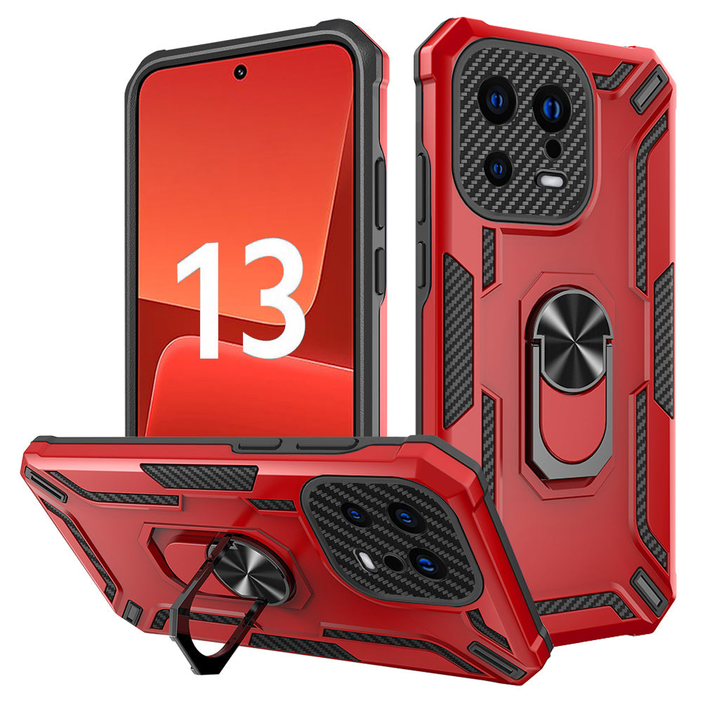 For Xiaomi 13 5G Ring Kickstand Phone Case PC + TPU Anti-drop Back Cover
