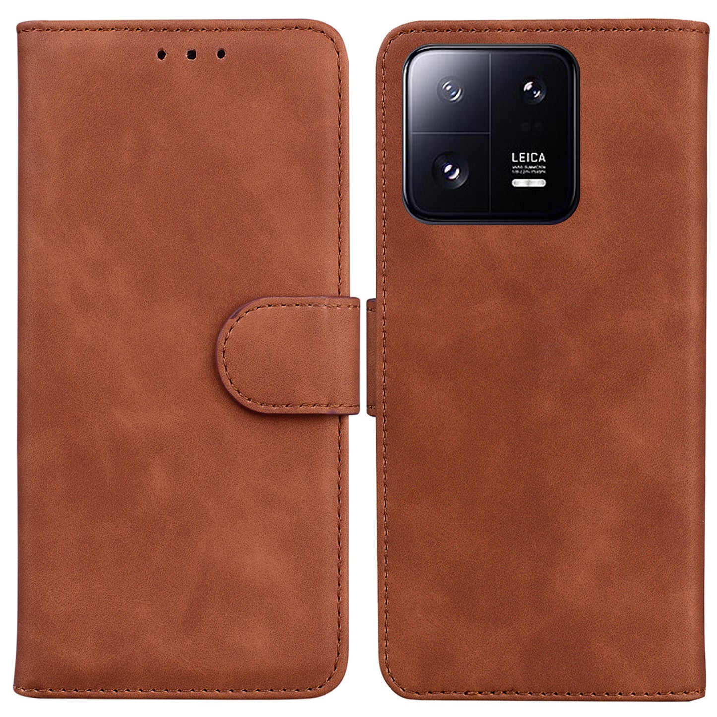 For Xiaomi 13 Pro 5G Phone Stand Case Solid Color PU Leather Wallet Smartphone Cover