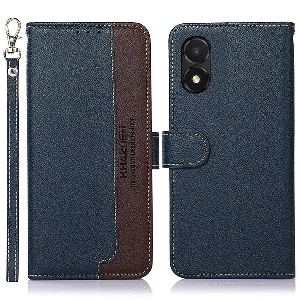 KHAZNEH For Honor X5 4G Anti-fall Phone Case RFID Blocking Litchi Texture Leather Wallet Stand Cover