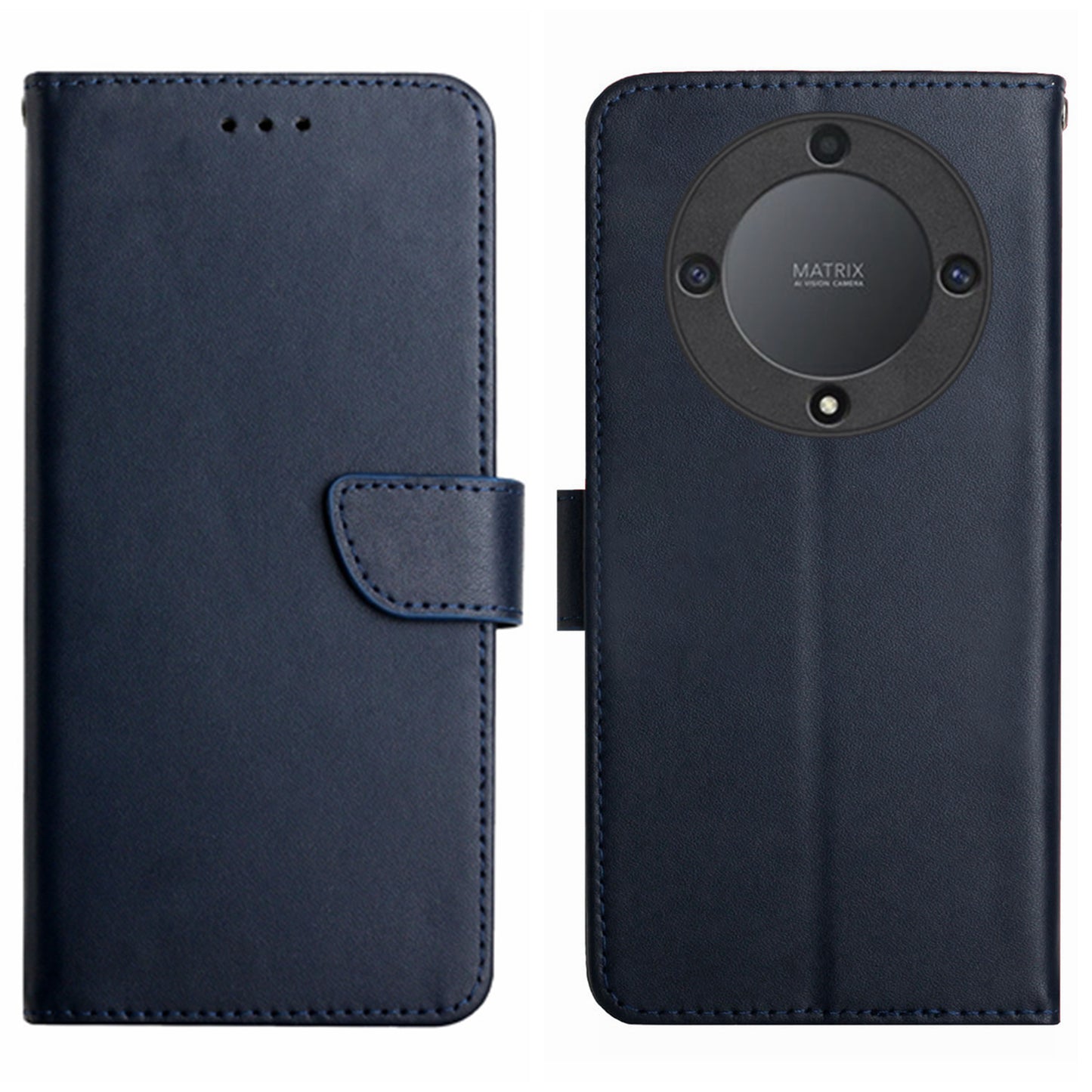 HT02 For Honor Magic5 Lite 5G / X9a 5G Genuine Leather Phone Case Wallet Stand Cell Phone Case