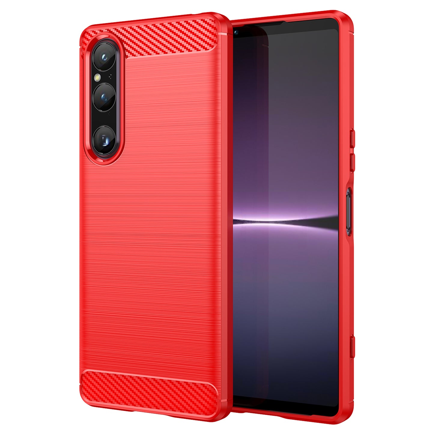 For Sony Xperia 1 V Brushed Phone Case Carbon Fiber Texture Phone Shell Mobile Phone Cover
