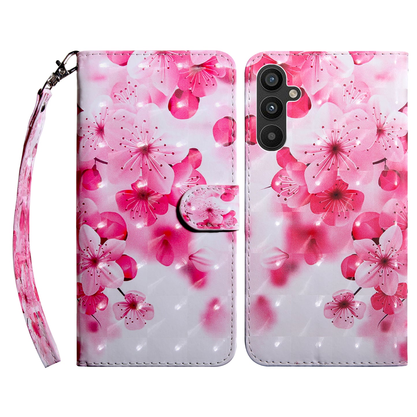 For Samsung Galaxy A34 5G Phone Stand Case PU Leather 3D Pattern Printing Wallet Cover