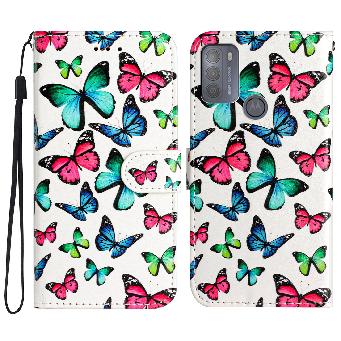 For Motorola Moto G50 4G Leather Wallet Phone Flip Case Pattern Printing Stand Cover