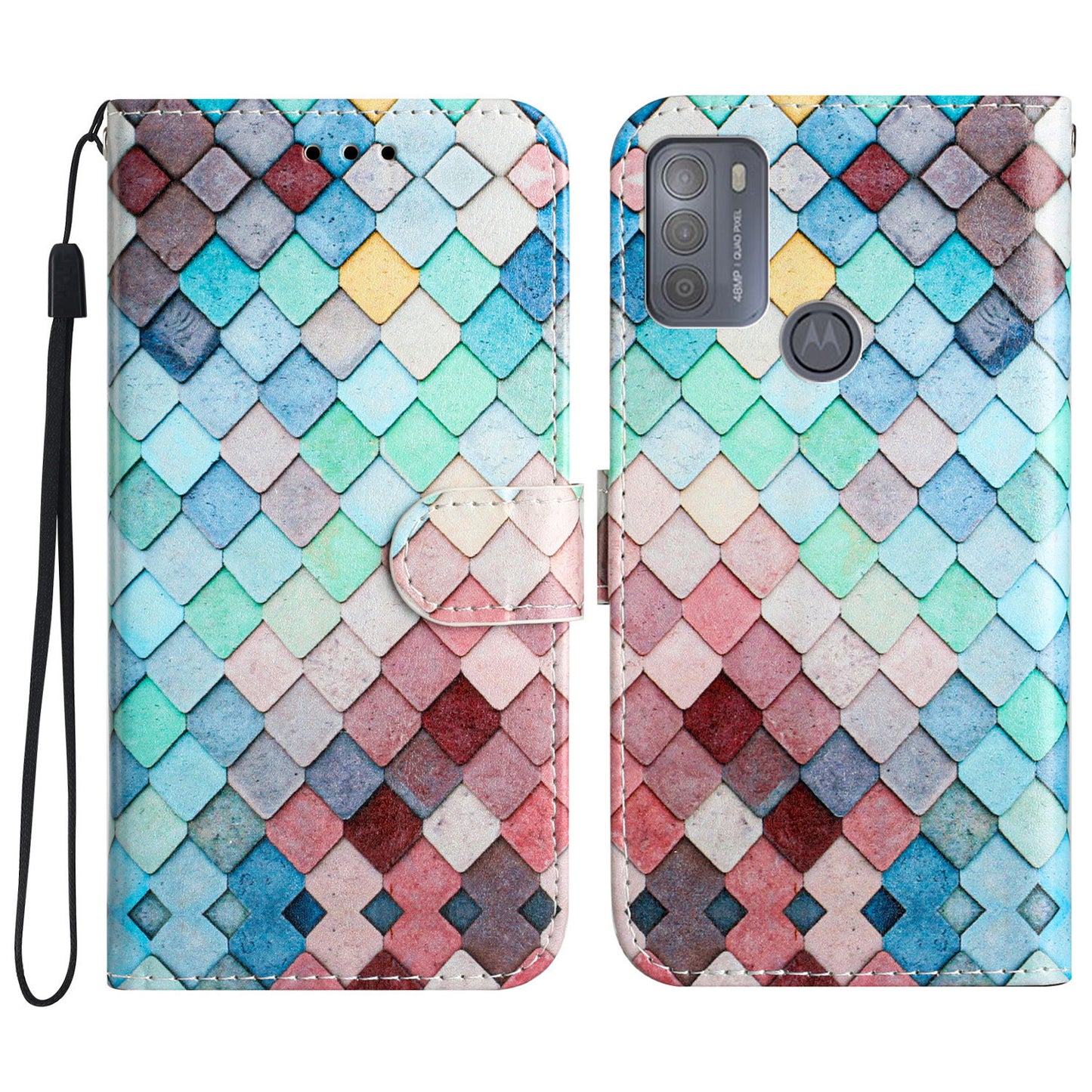 For Motorola Moto G50 4G Leather Wallet Phone Flip Case Pattern Printing Stand Cover