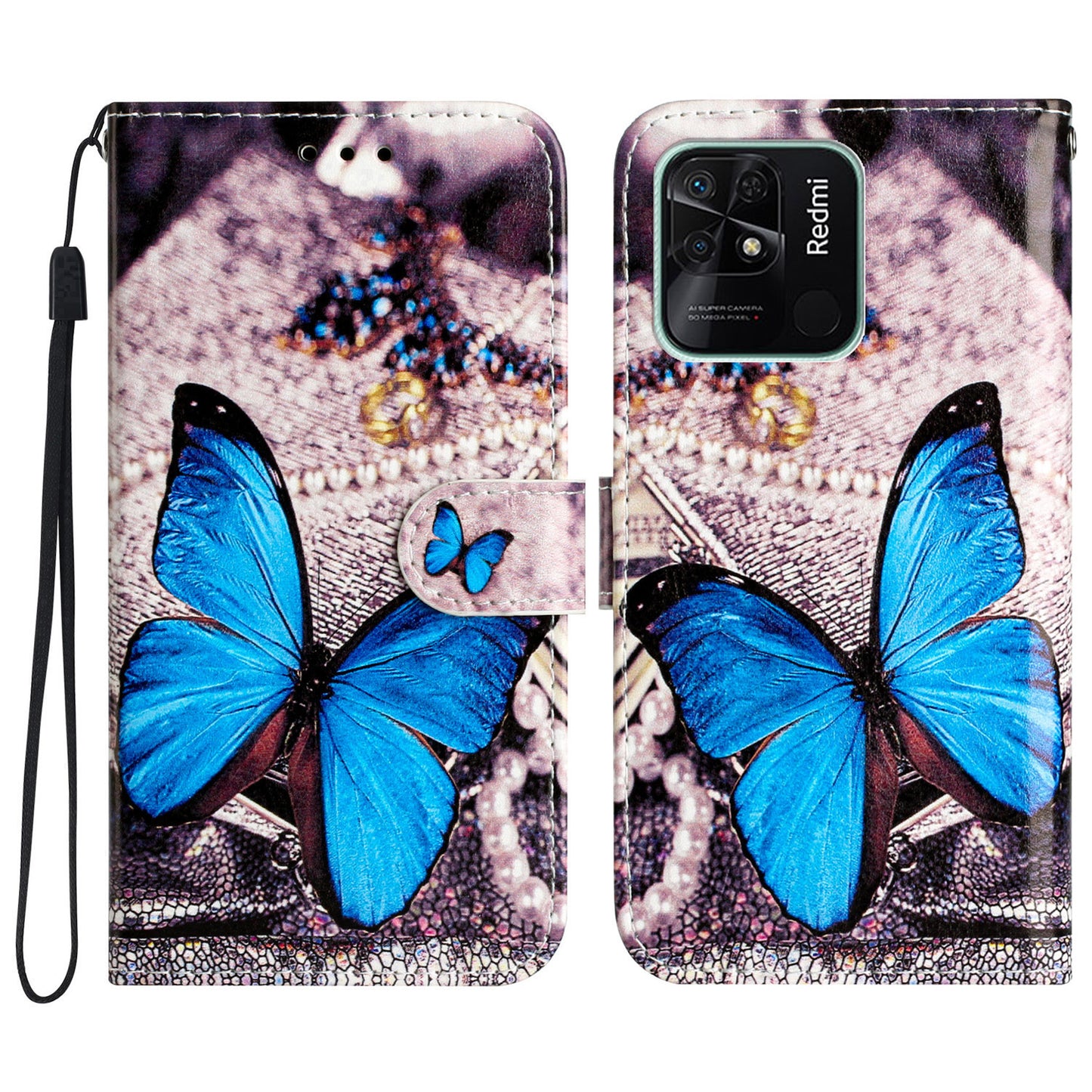 For Xiaomi Redmi 10C 4G PU Leather Wallet Flip Cover Pattern Printing Folding Stand Phone Case