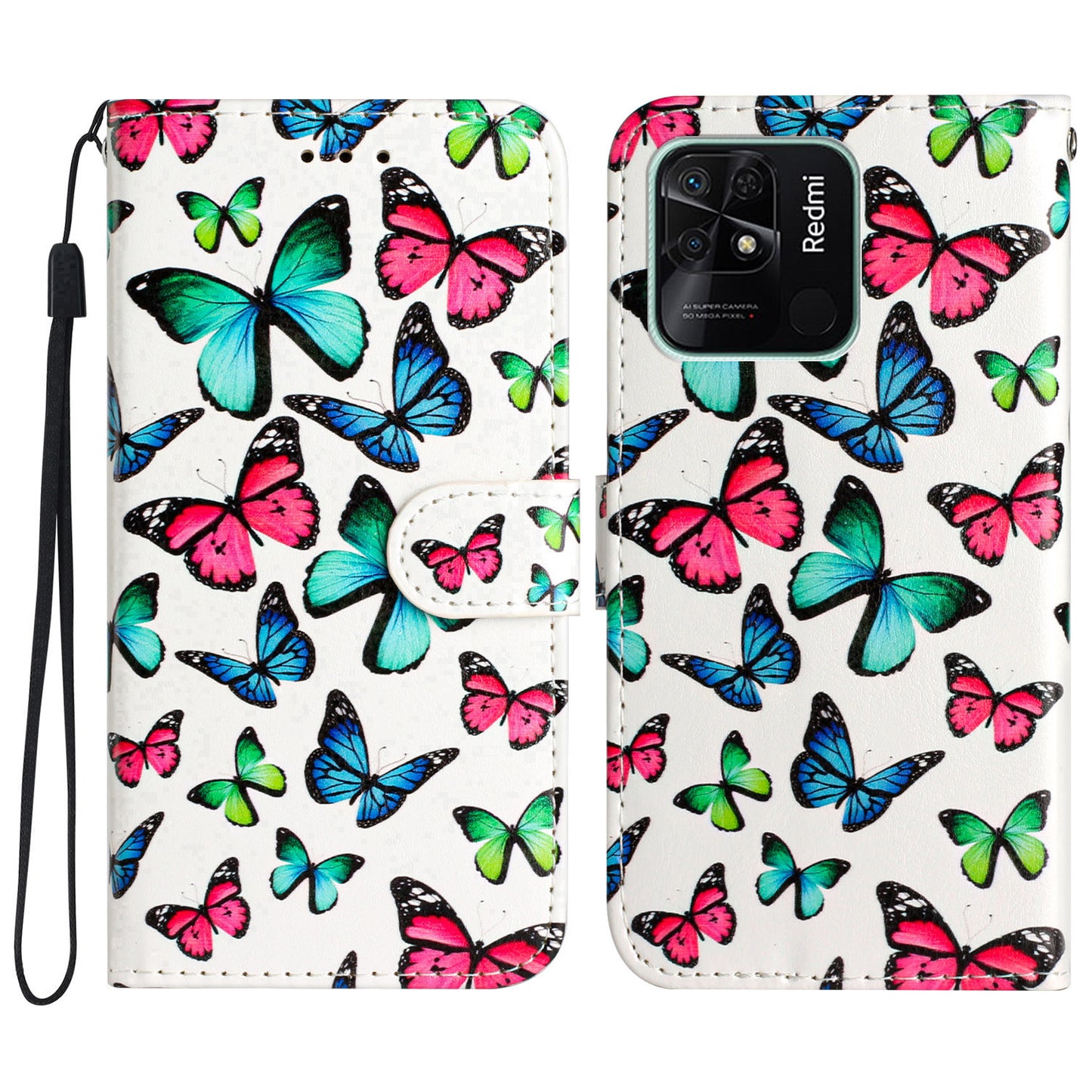 For Xiaomi Redmi 10C 4G PU Leather Wallet Flip Cover Pattern Printing Folding Stand Phone Case