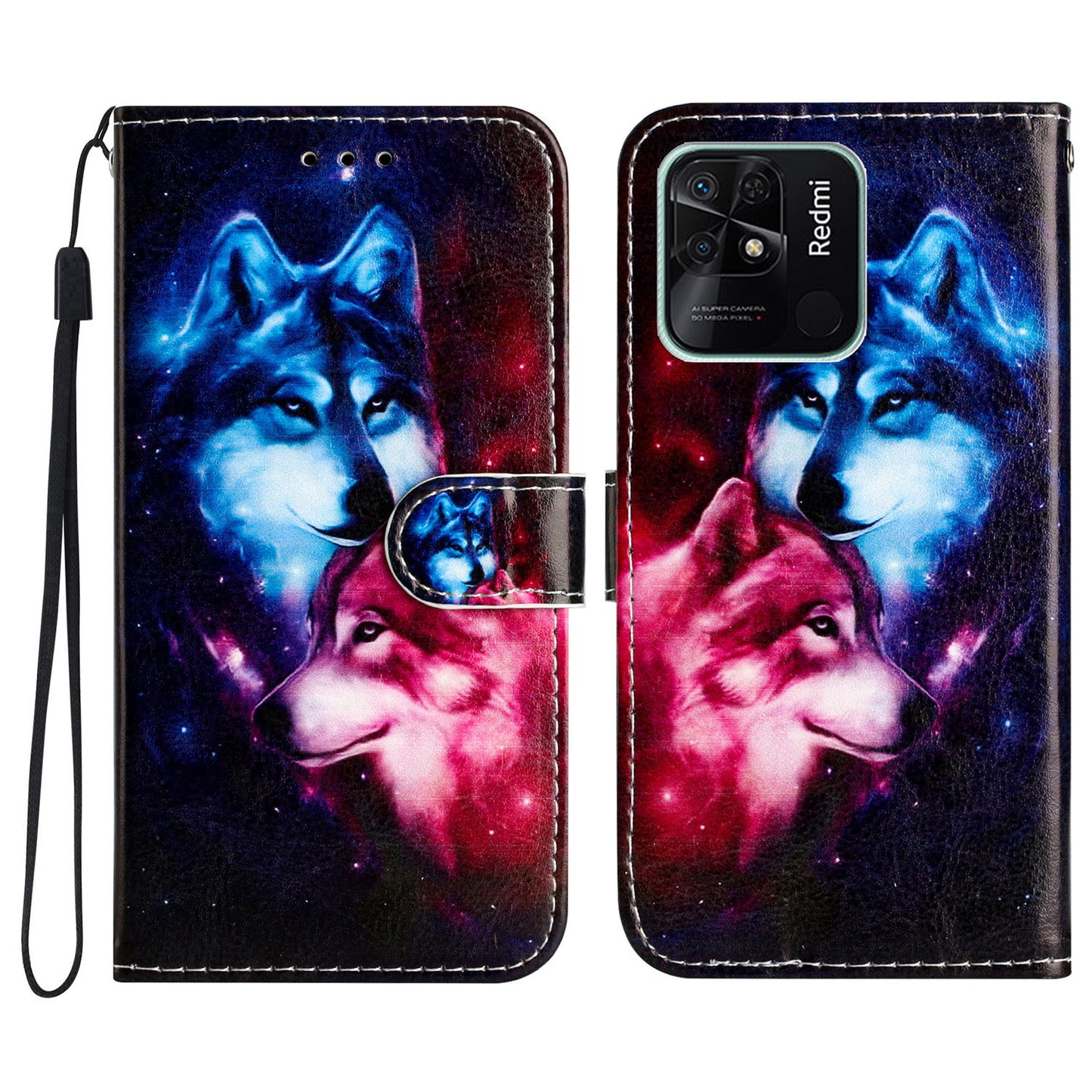 For Xiaomi Redmi 10C 4G PU Leather Wallet Flip Cover Pattern Printing Folding Stand Phone Case