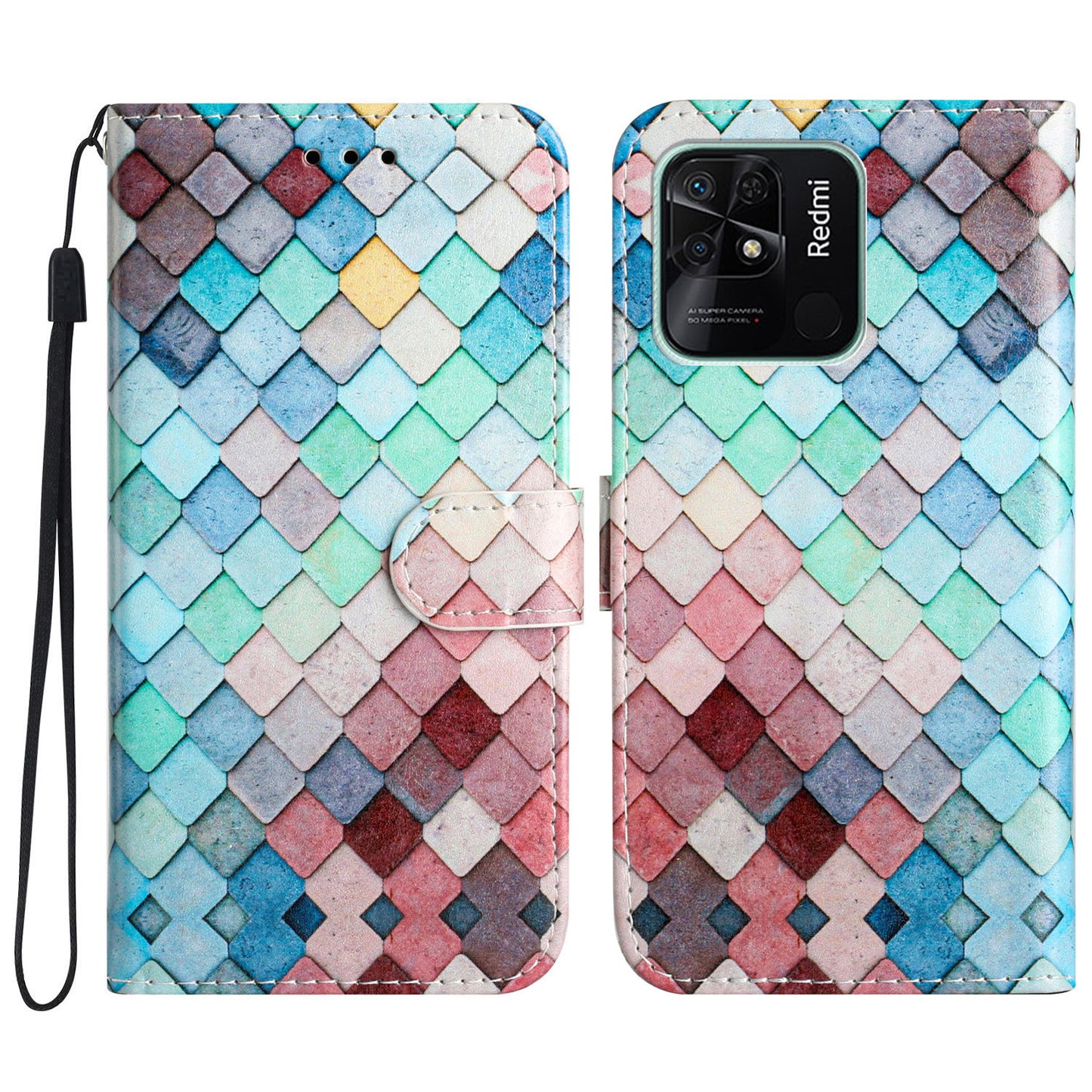 For Xiaomi Redmi 10C 4G PU Leather Wallet Flip Cover Pattern Printing Folding Stand Phone Case