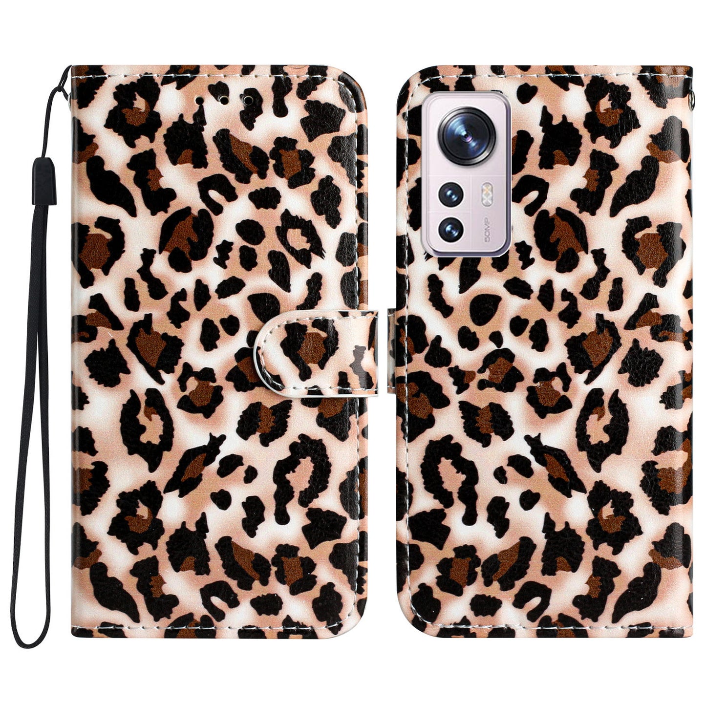 Shockproof Cover for Xiaomi 12 Lite 5G PU Leather Flip Cover Pattern Printing Wallet Phone Case