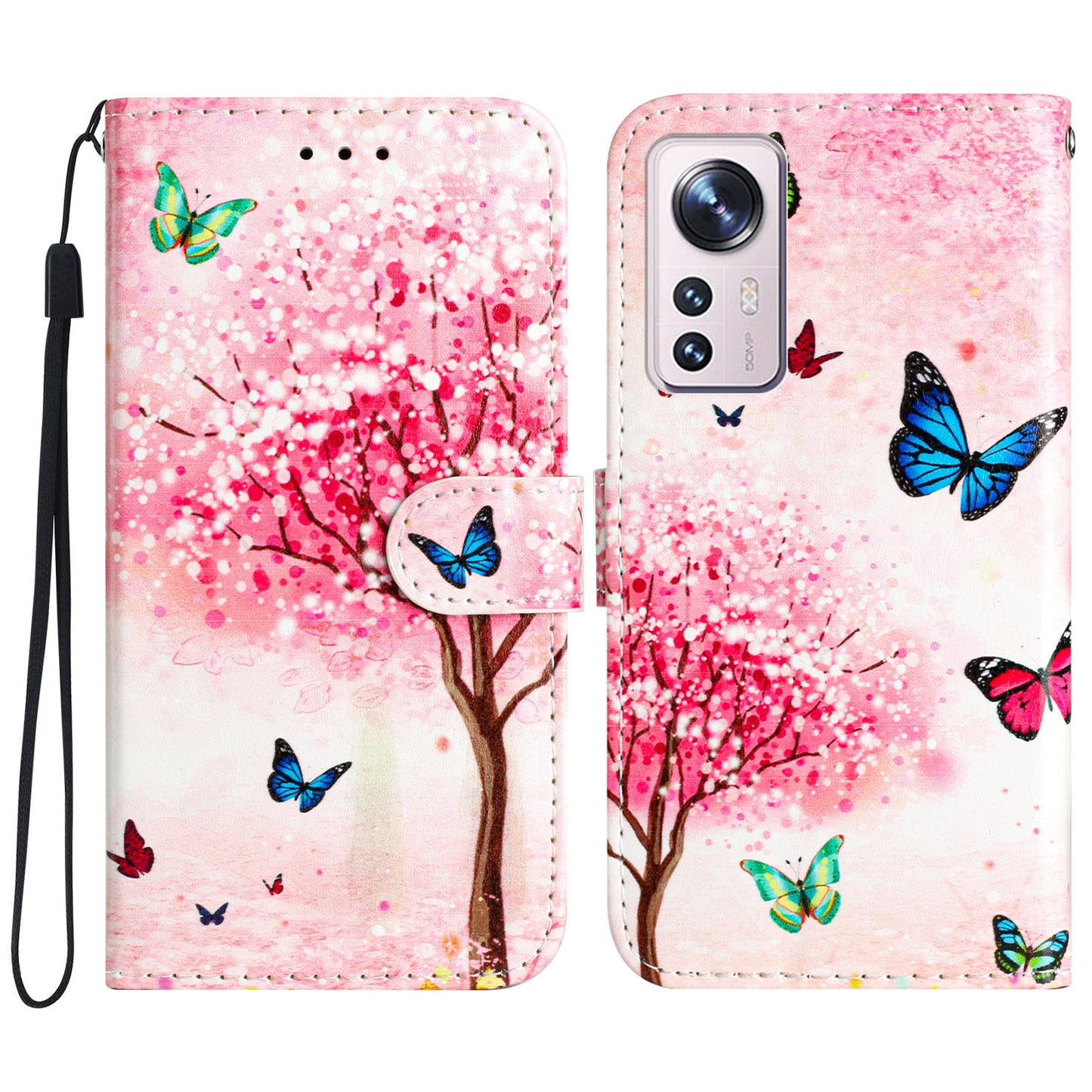 Shockproof Cover for Xiaomi 12 Lite 5G PU Leather Flip Cover Pattern Printing Wallet Phone Case
