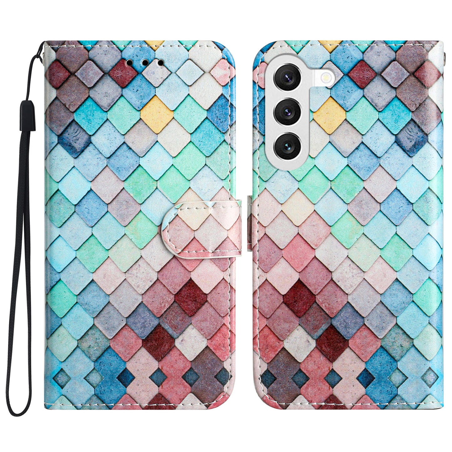 For Samsung Galaxy S23+ Pattern Printing Anti-drop Phone Wallet Case Flip Stand Leather Shell