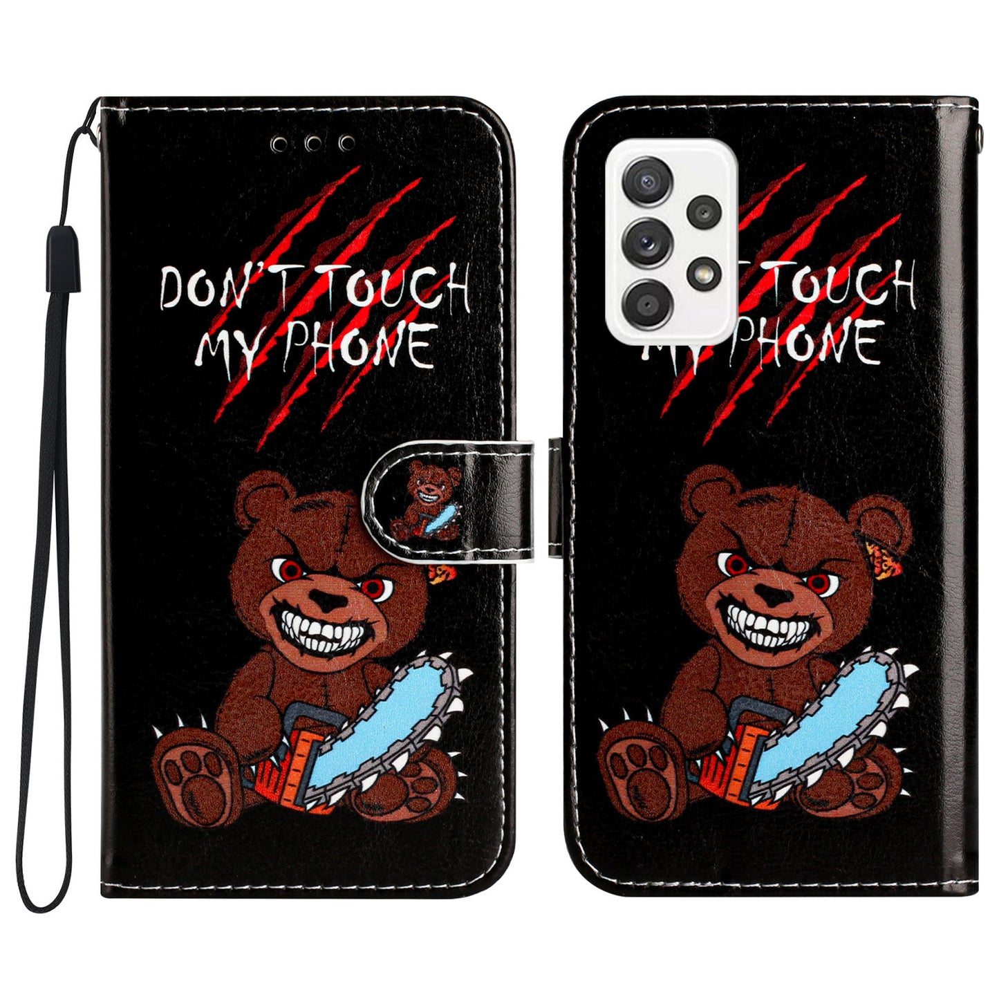 For Samsung Galaxy A73 5G Pattern Printing Phone Leather Case Stand Phone Wallet Cover with Strap