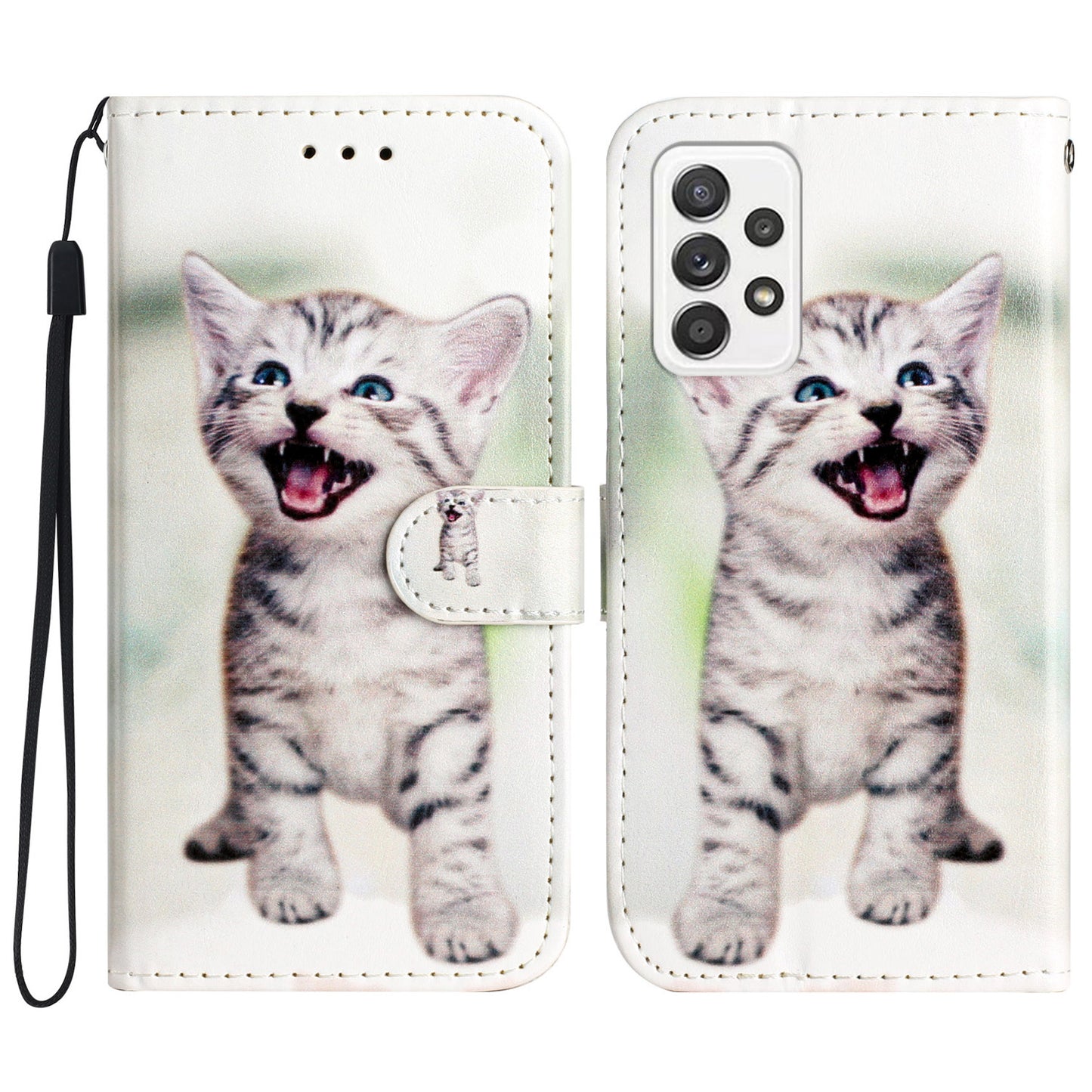 For Samsung Galaxy A53 5G Pattern Printing Phone Case PU Leather Wallet Shockproof Stand Cover
