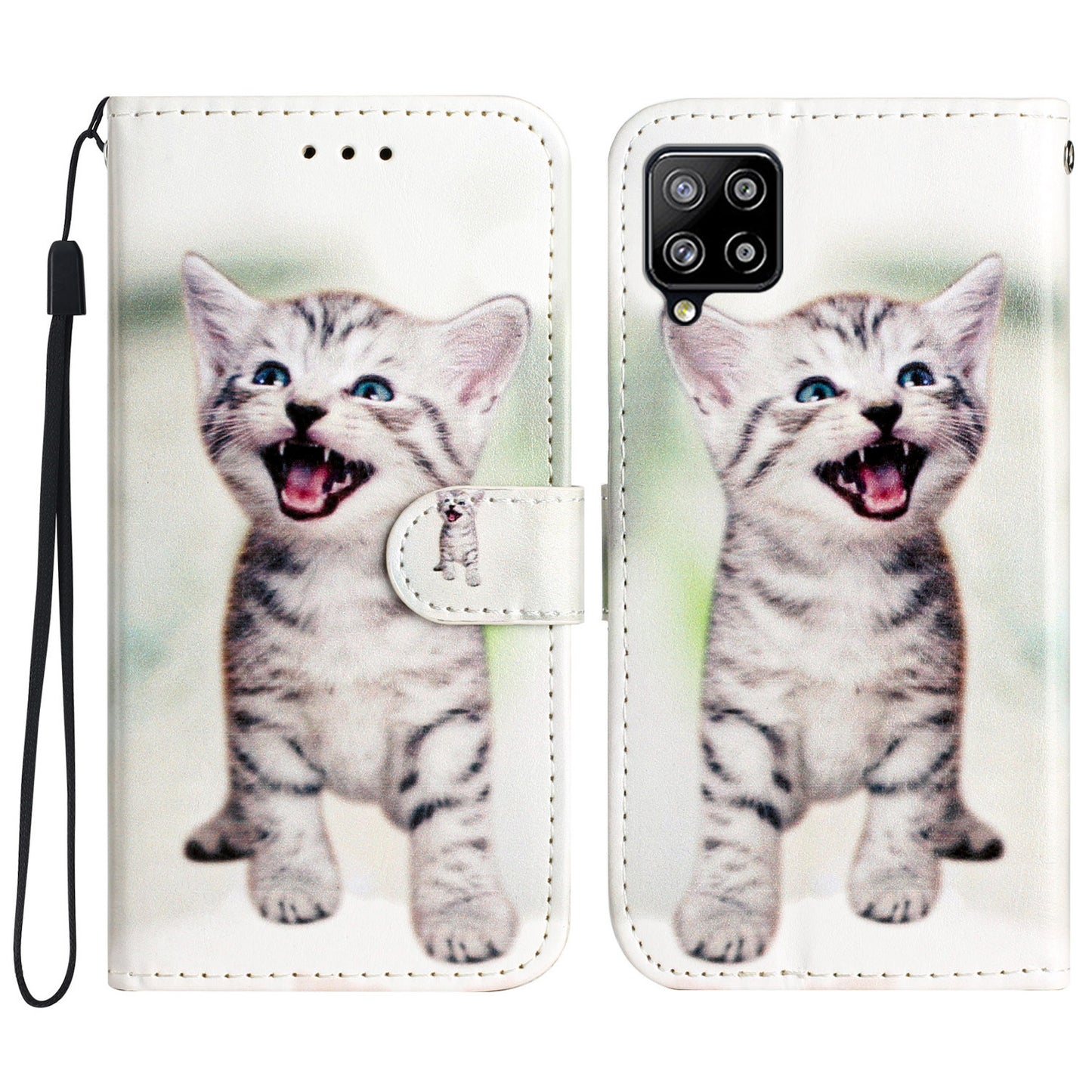 Pattern Printing Phone Case for Samsung Galaxy A22 4G (EU Version) , Leather Folding Stand Wallet Cover