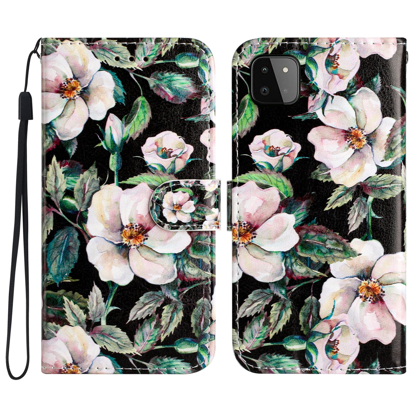 For Samsung Galaxy A22 5G (EU Version) Leather Wallet Full Protection Phone Case Pattern Printing Stand Cover