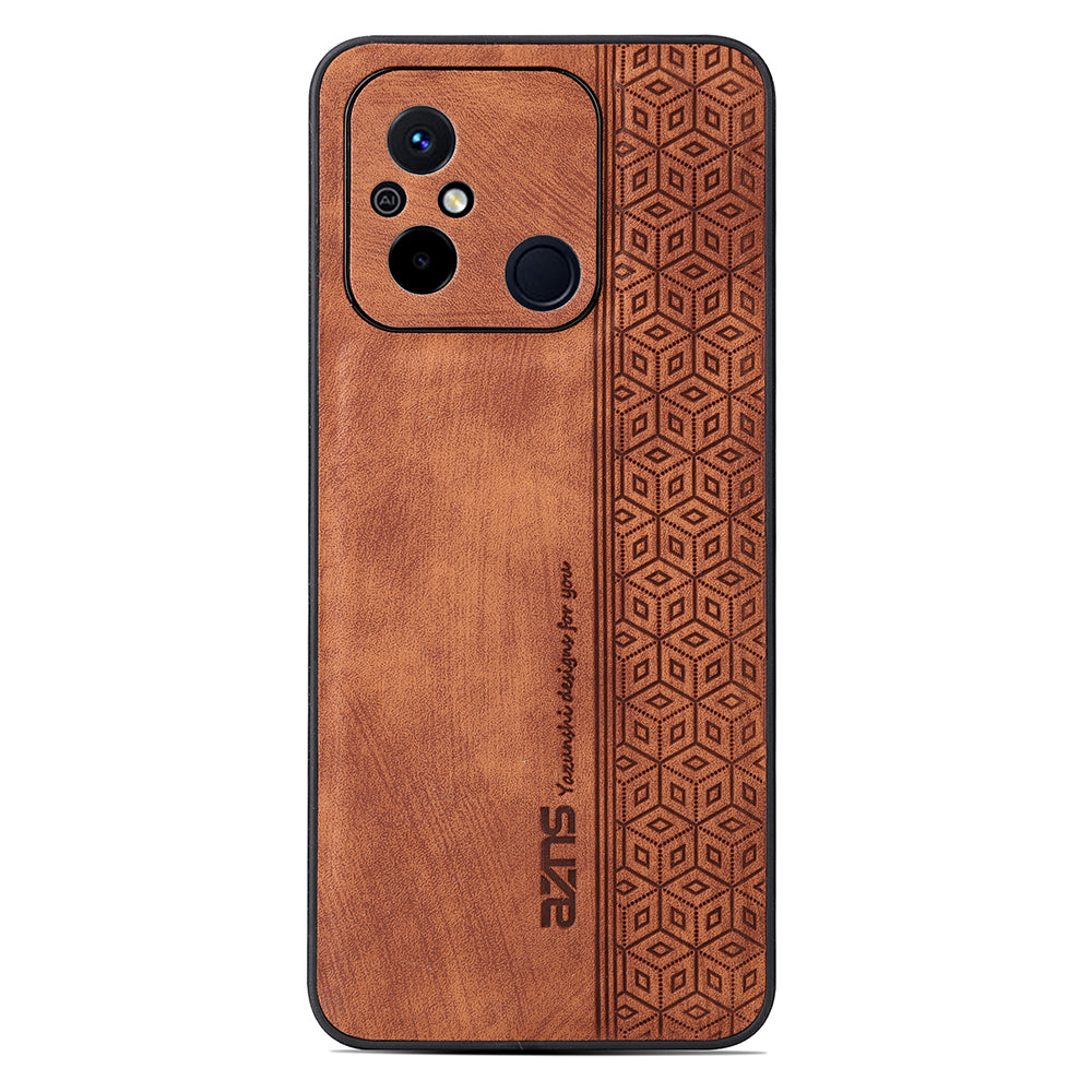 AZNS For Xiaomi Redmi 11A 4G / 12C 4G Phone Case Imprinted Leather Coated TPU Protective Phone Cover