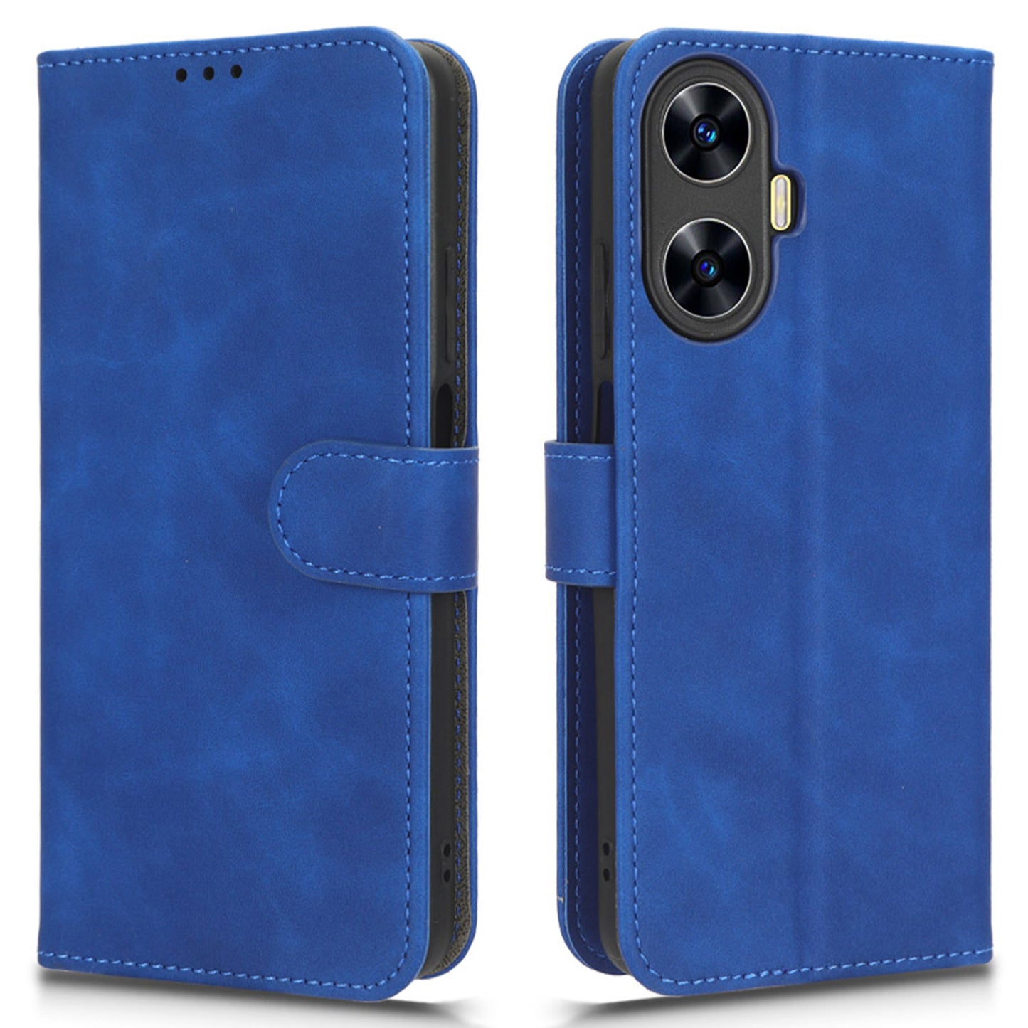 Phone Leather Case for Realme C55 , Stand Wallet Anti-scratch Phone Cover