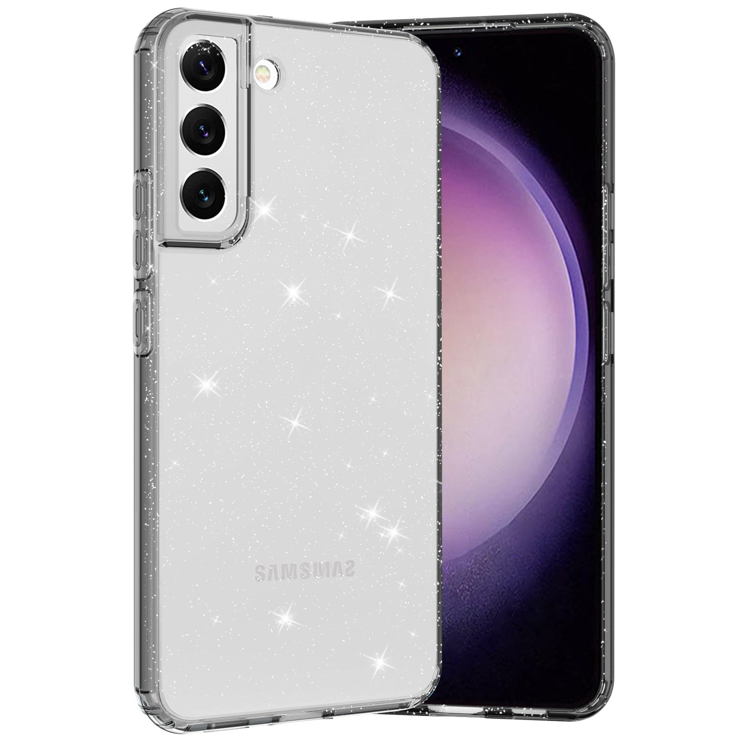 For Samsung Galaxy S23+ Mobile Phone Cover Thickened Glitter Powder Clear TPU Phone Case