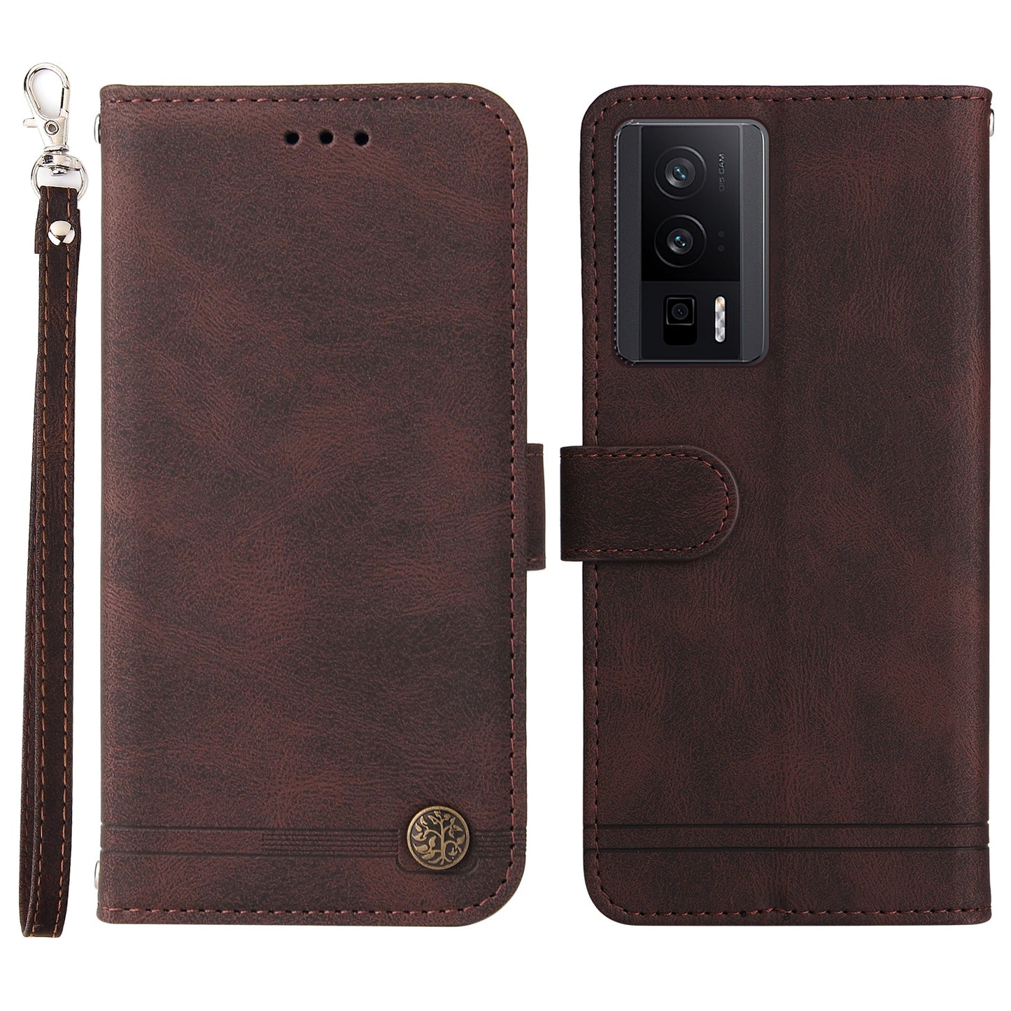 For Xiaomi Poco F5 Pro 5G / Redmi K60 Pro 5G / Redmi K60 5G Cell Phone Cover Skin-touch Feeling Leather Imprinted Lines Stand Case Wallet