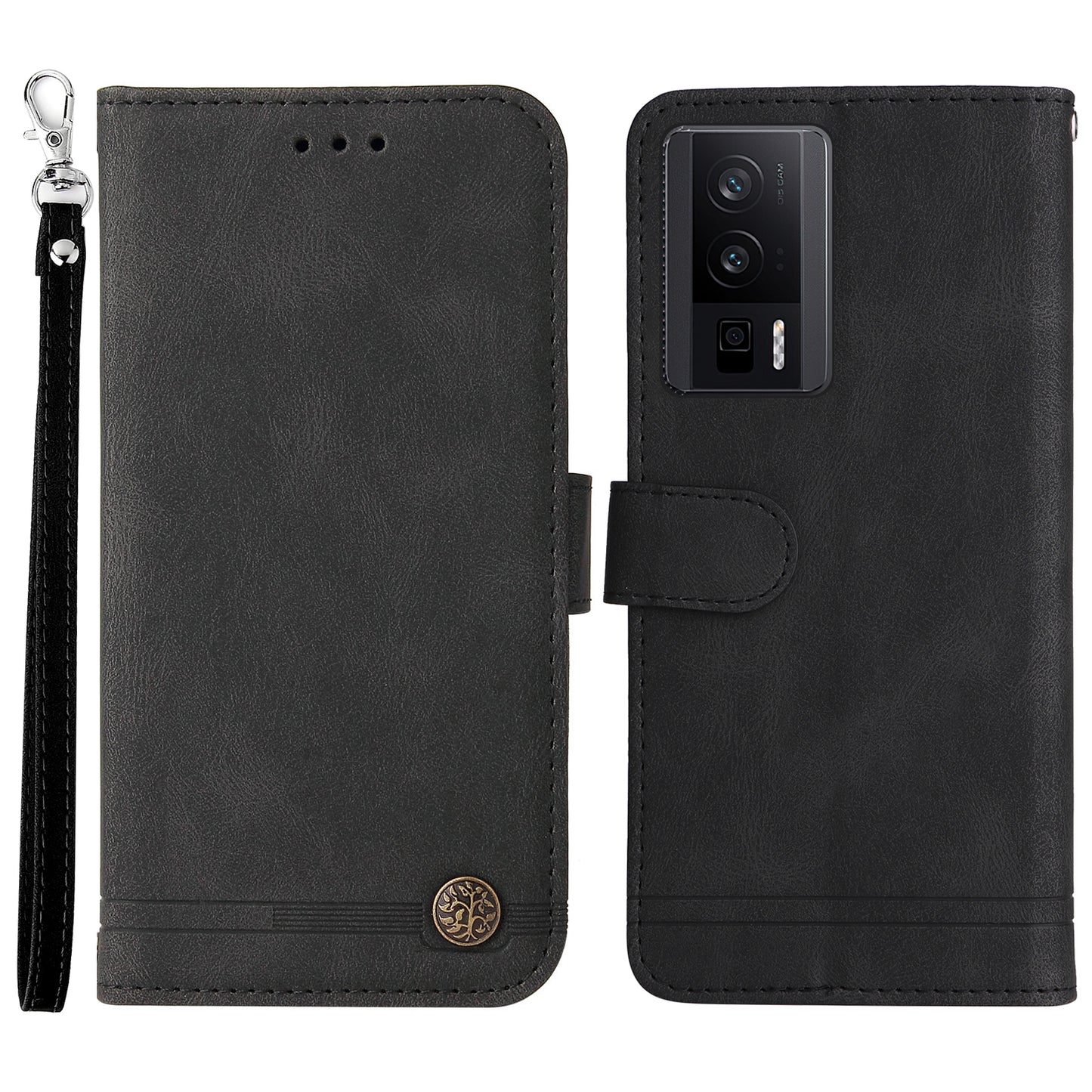 For Xiaomi Poco F5 Pro 5G / Redmi K60 Pro 5G / Redmi K60 5G Cell Phone Cover Skin-touch Feeling Leather Imprinted Lines Stand Case Wallet