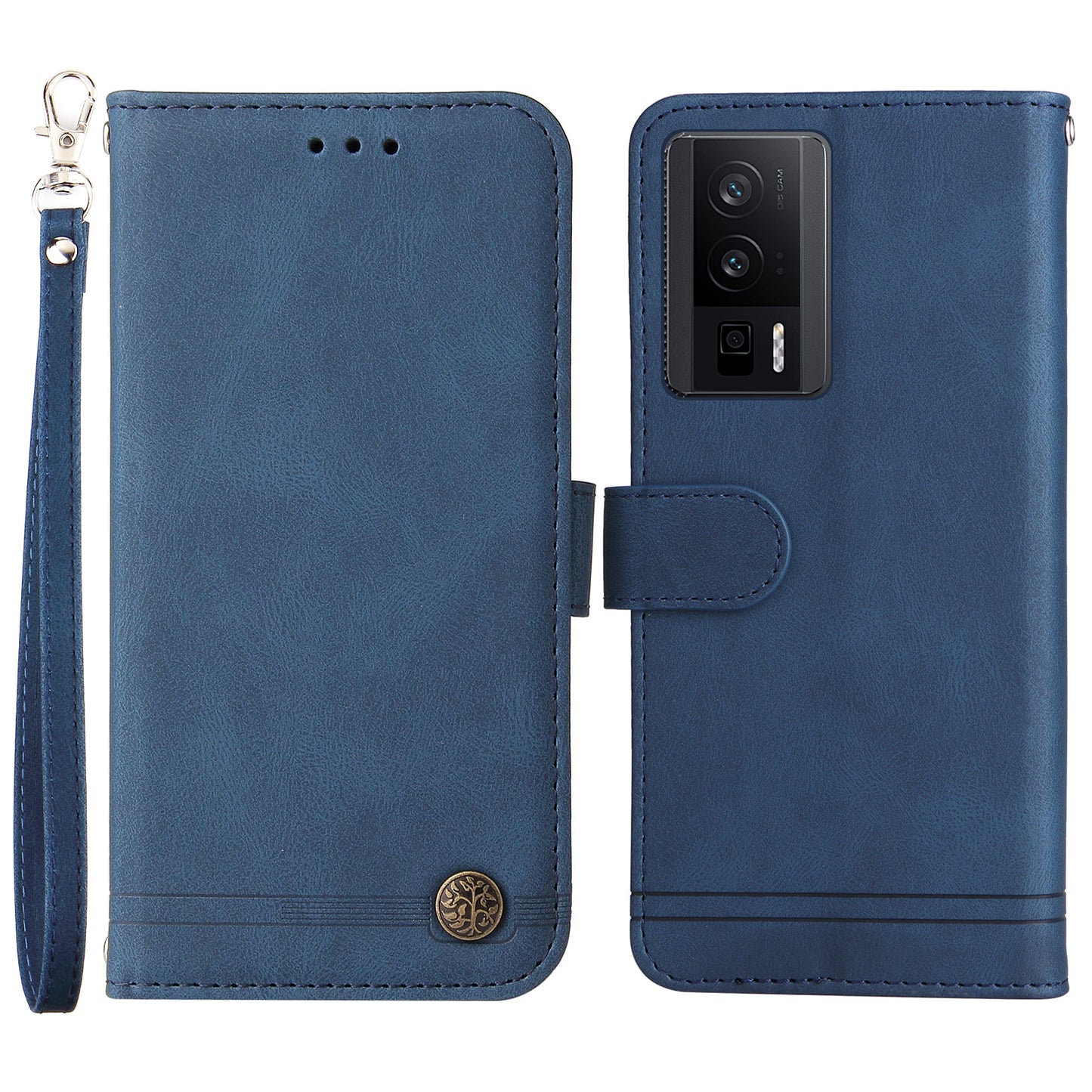For Xiaomi Poco F5 Pro 5G / Redmi K60 Pro 5G / Redmi K60 5G Cell Phone Cover Skin-touch Feeling Leather Imprinted Lines Stand Case Wallet