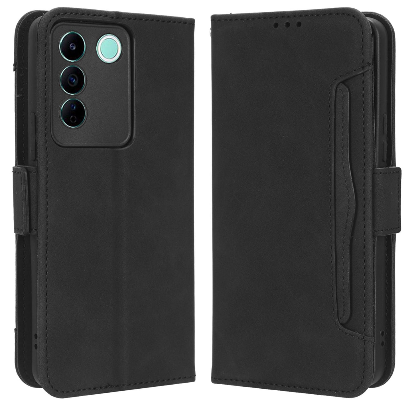 For vivo V27e 4G / S16e 5G PU Leather Wallet Case Multiple Card Slots Stand Phone Cover