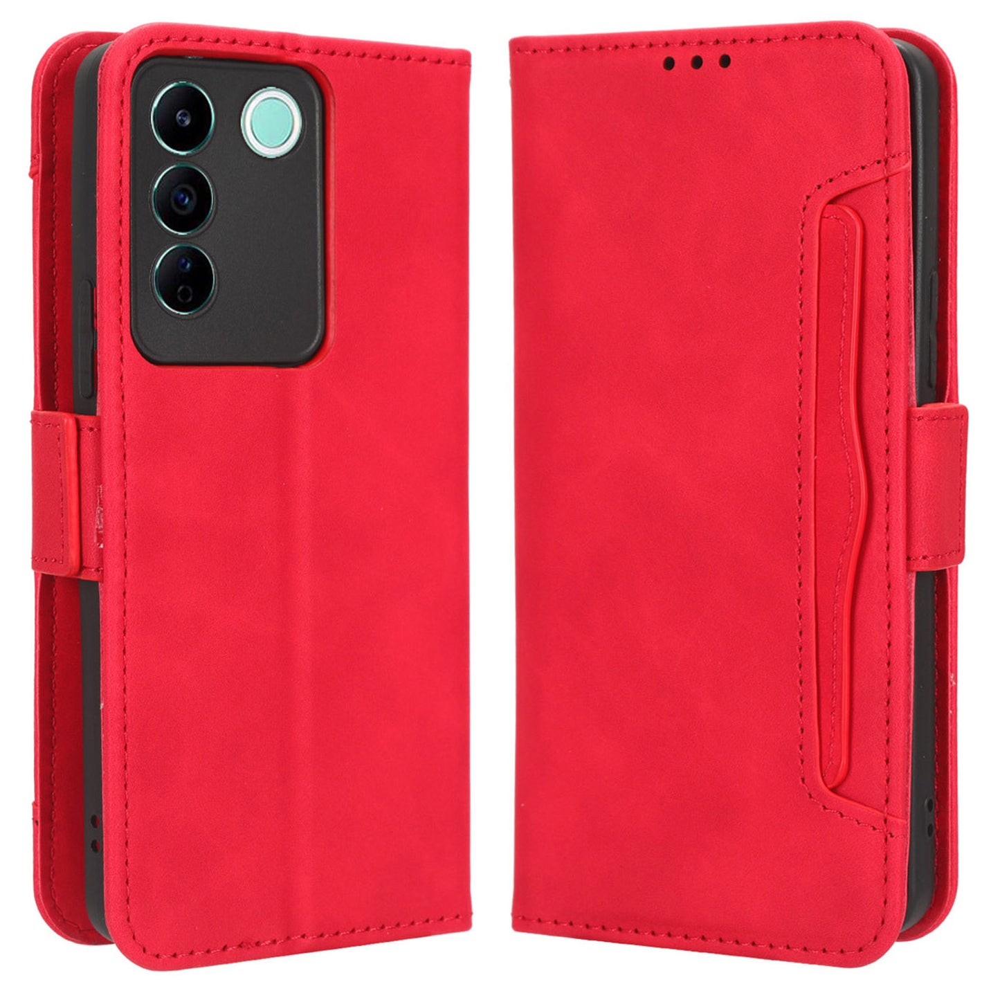 For vivo V27e 4G / S16e 5G PU Leather Wallet Case Multiple Card Slots Stand Phone Cover