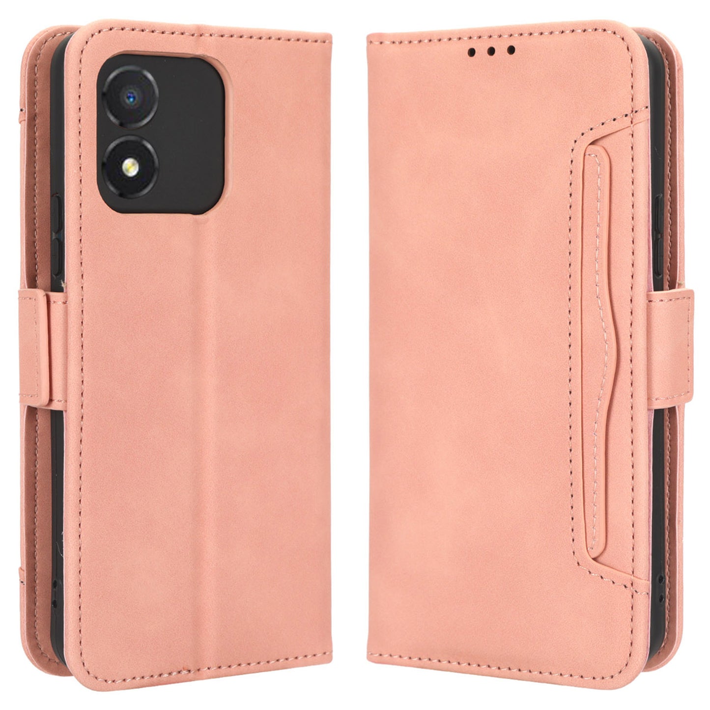 For Honor X5 4G PU Leather Flip Folio Case with Multiple Card Slots Wallet Stand Protective Phone Cover