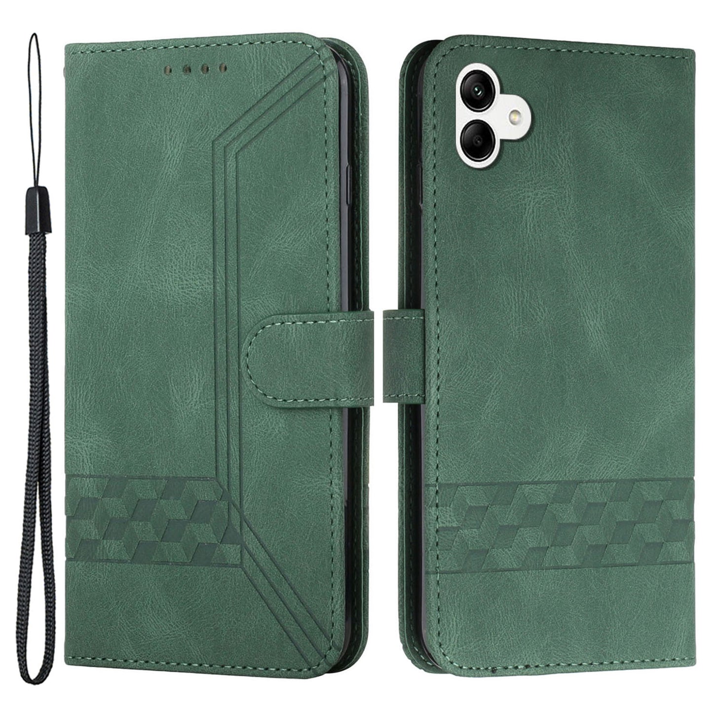 YX0010 Series Leather Phone Case for Samsung Galaxy A04 4G (164.4 x 76.3 x 9.1 mm) / A04e 4G , Wallet Stand Pattern Imprinted Flip Cover