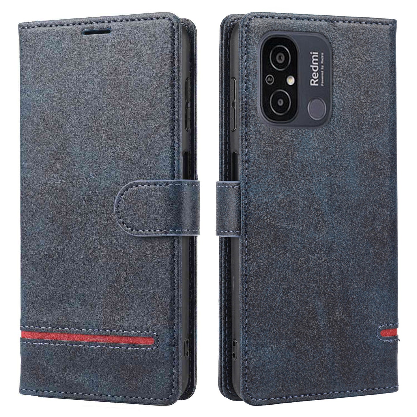 For Xiaomi Redmi 12C 4G / 11A 4G / Poco C55 4G Stand Wallet Cover Horizontal Line Leather Case