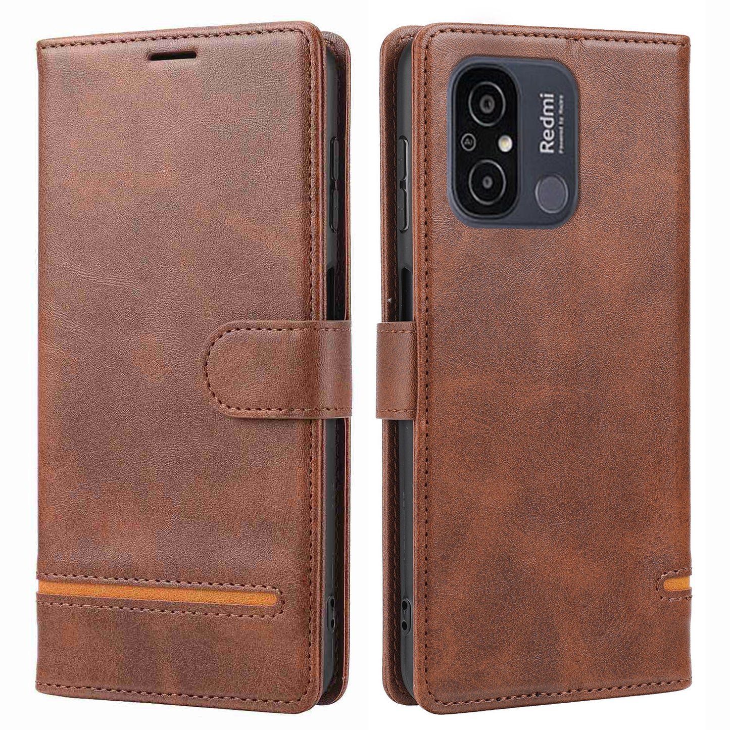 For Xiaomi Redmi 12C 4G / 11A 4G / Poco C55 4G Stand Wallet Cover Horizontal Line Leather Case