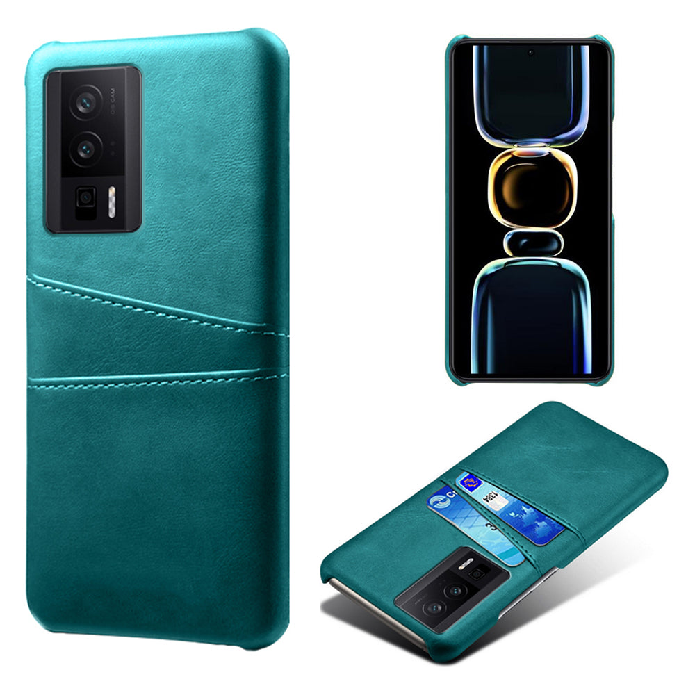 For Xiaomi Poco F5 Pro 5G / Redmi K60 Pro 5G / K60 5G PU Leather + Hard PC Phone Case Dual Card Holder Ultra Thin Protective Shell Cover