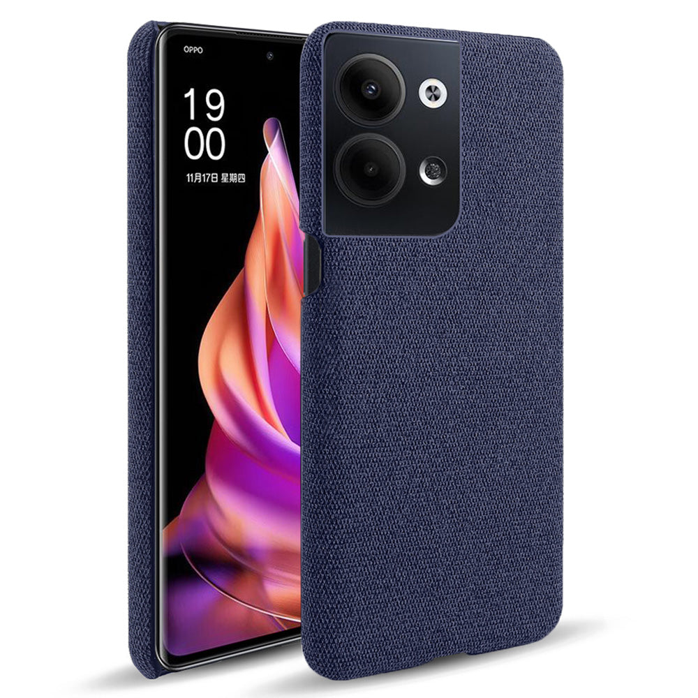 For Oppo Reno9 5G / Reno9 Pro 5G Smartphone Case Solid Color Hard PC+Cloth Phone Cover