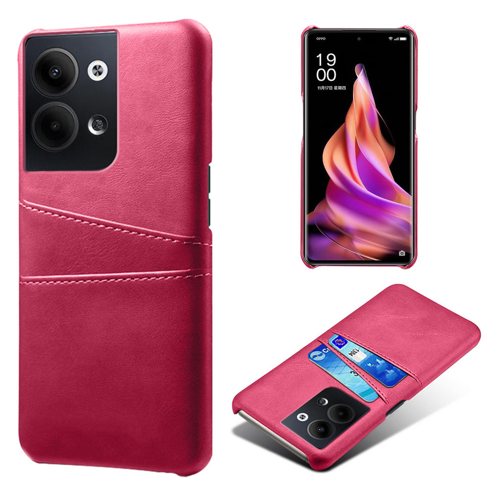 For Oppo Reno9 5G / Reno9 Pro 5G Phone Case with 2 Card Slots Pocket PU Leather + Hard PC Cover
