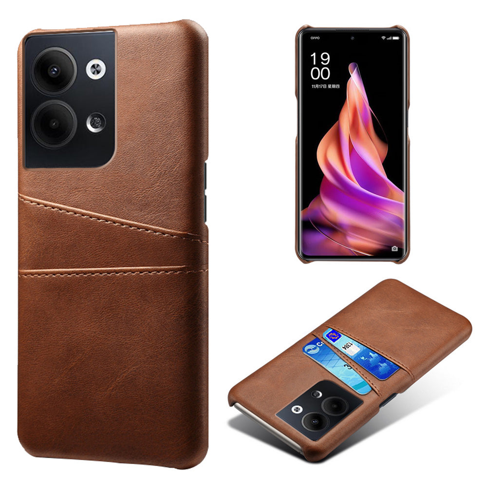 For Oppo Reno9 5G / Reno9 Pro 5G Phone Case with 2 Card Slots Pocket PU Leather + Hard PC Cover