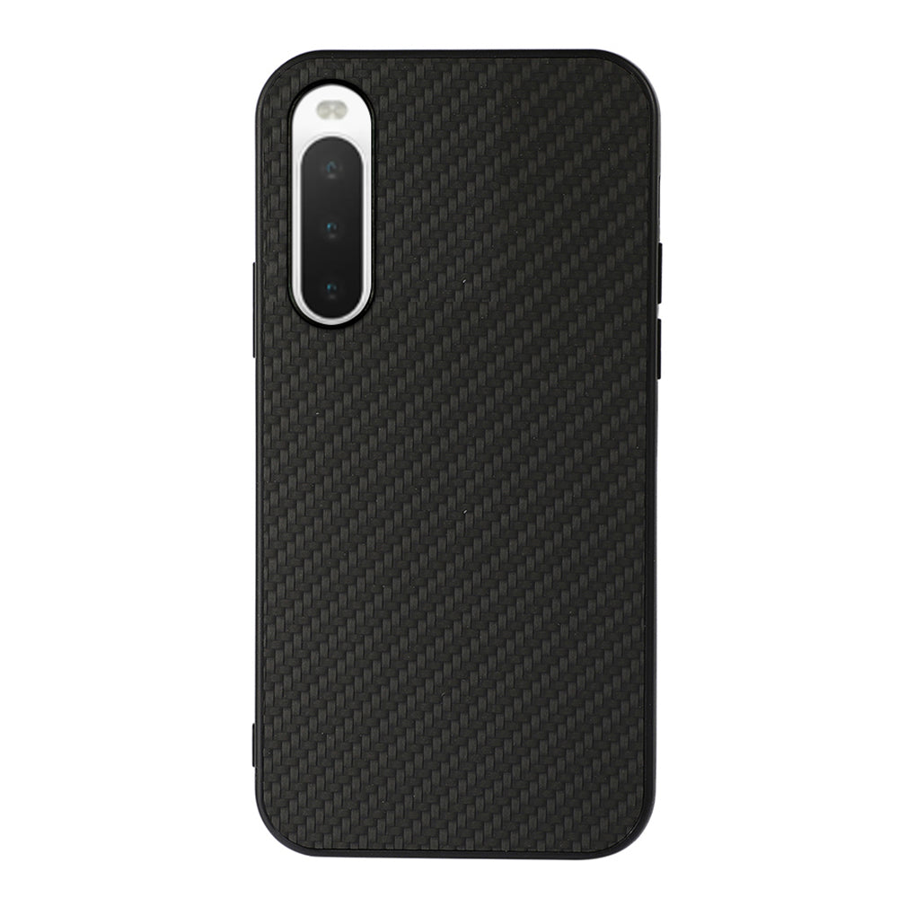 For Sony Xperia 10 V PU Leather + TPU Shockproof Phone Case Carbon Fiber Texture Anti-slip Cover