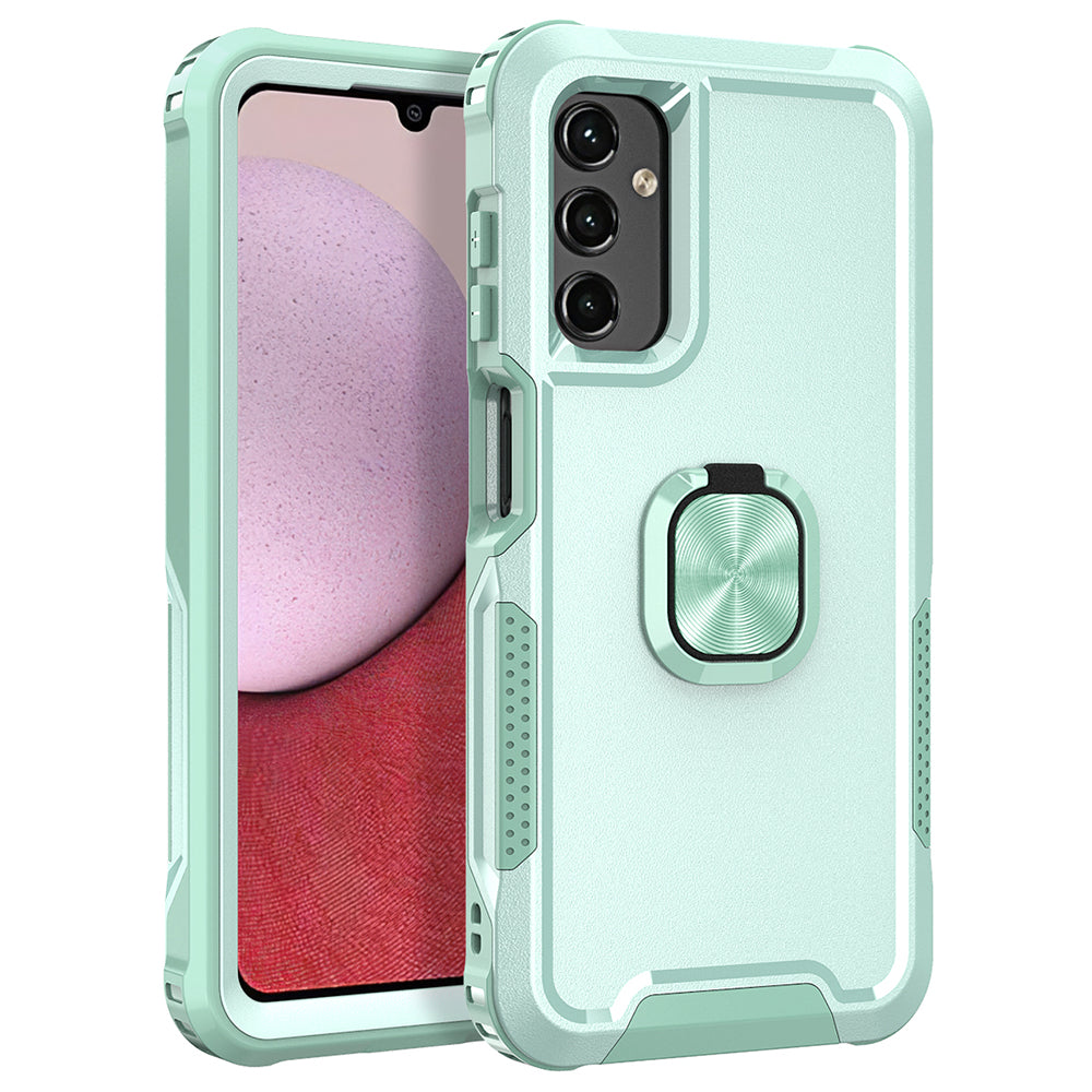 For Samsung Galaxy A54 5G Rotatable Ring Kickstand Phone Case PC + Silicone Anti-scratch Cover