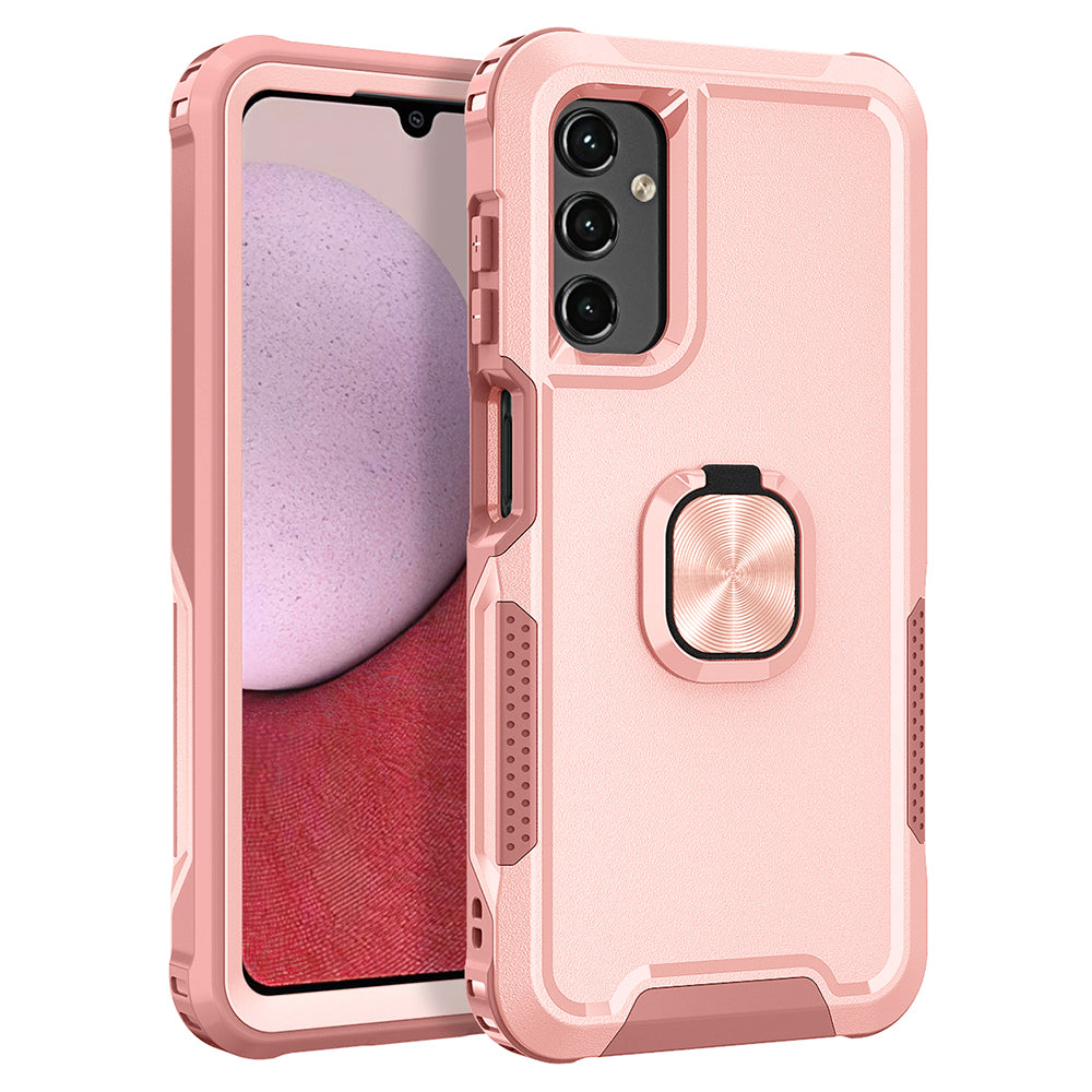 For Samsung Galaxy A54 5G Rotatable Ring Kickstand Phone Case PC + Silicone Anti-scratch Cover