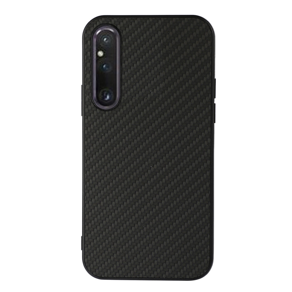For Sony Xperia 1 V Slim Carbon Fiber Texture Phone Case PU Leather Coated TPU Drop Protection Cover