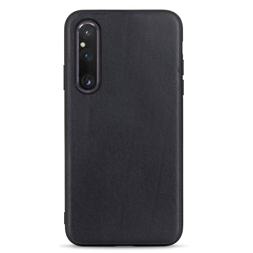 For Sony Xperia 1 V Anti-Scratch Genuine Leather + TPU Phone Case Textured Drop Protection Cell Phone Cover