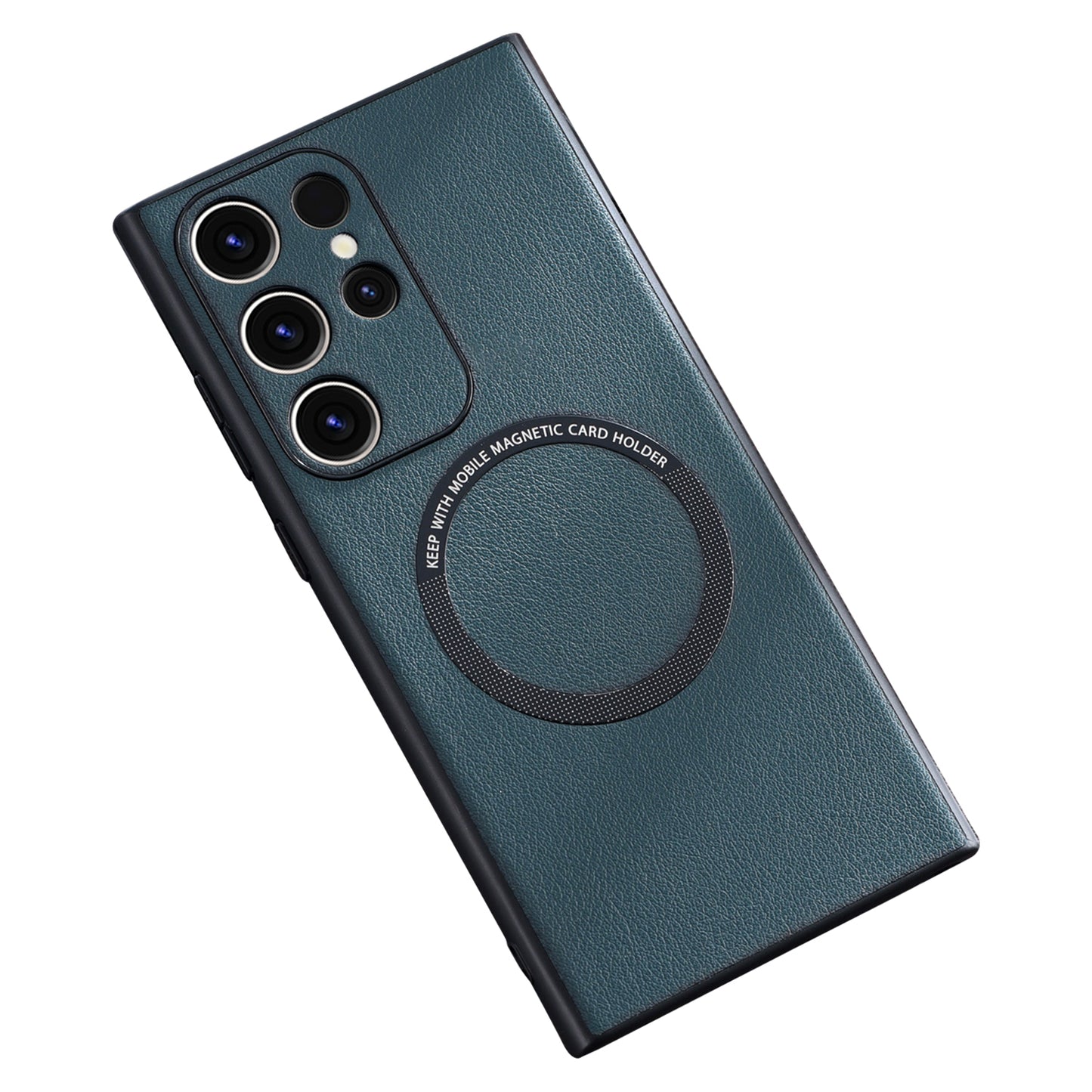 For Samsung Galaxy S23 Ultra Cover Compatible with MagSafe Charger PU Leather Coated TPU+PC Phone Case