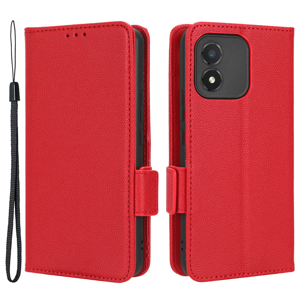 For Honor X5 4G Litchi Texture Wallet Stand Phone Cover PU Leather Magnetic Phone Case