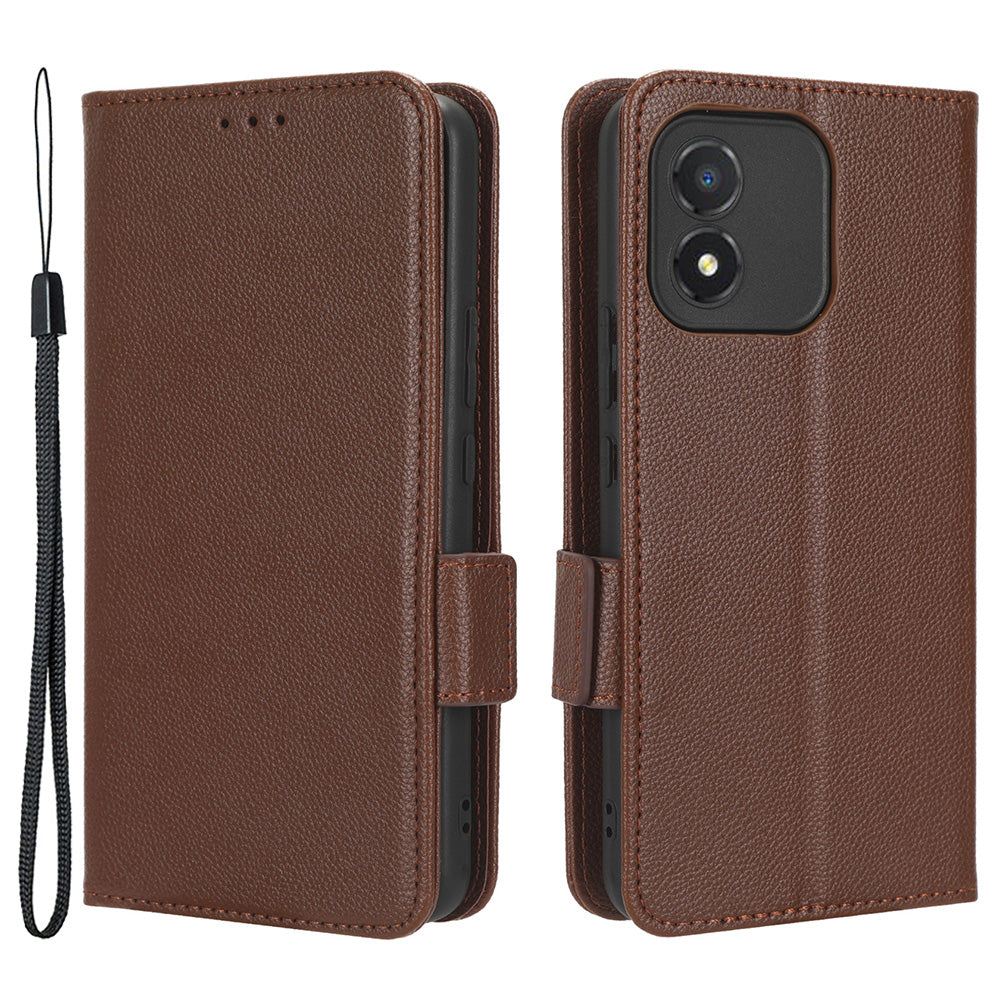 For Honor X5 4G Litchi Texture Wallet Stand Phone Cover PU Leather Magnetic Phone Case