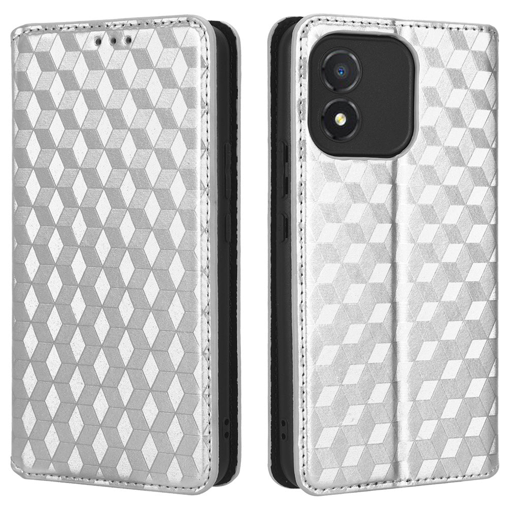 Mobile Phone Case for Honor X5 4G , Wallet Stand Imprinted Rhombus Pattern Leather Phone Cover