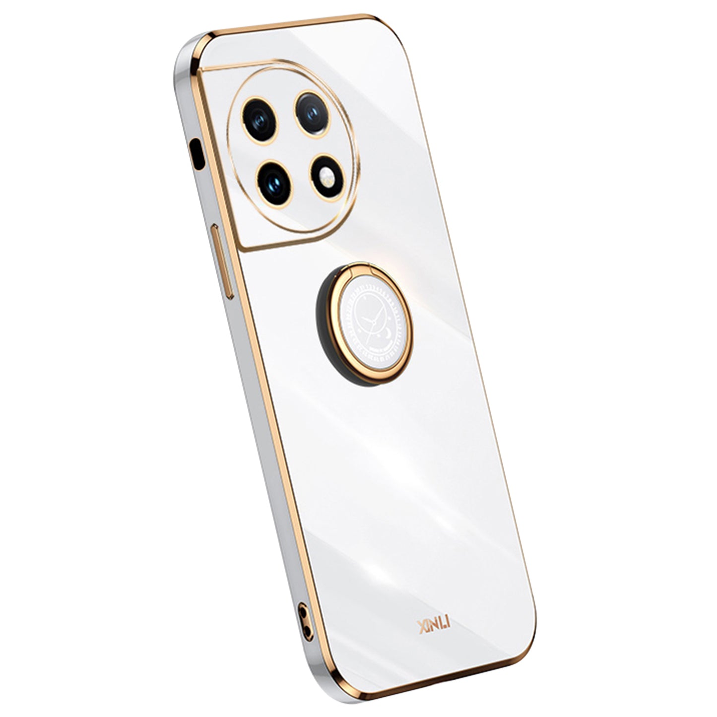 XINLI For OnePlus 11 5G Ring Kickstand Electroplating Phone Case Anti-drop TPU Phone Cover
