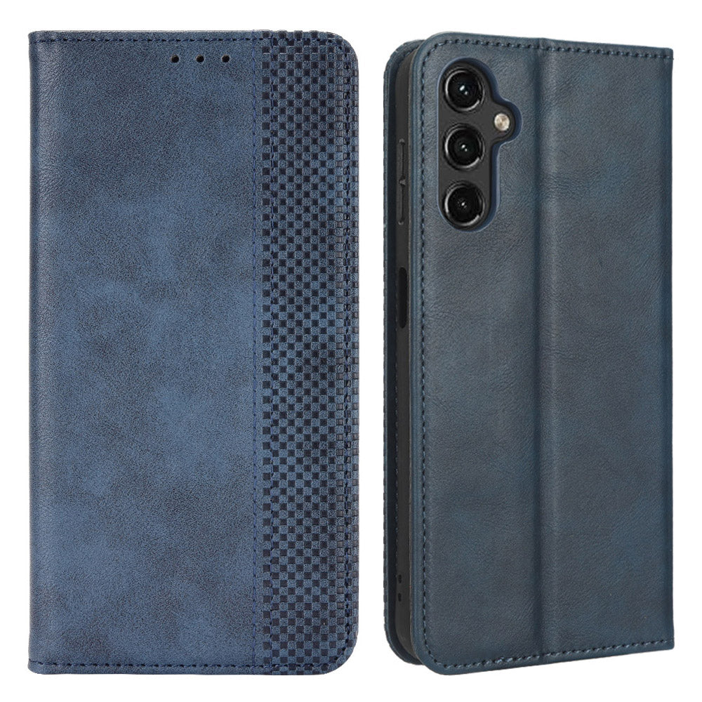 For Samsung Galaxy A24 4G PU Leather Smartphone Case Vintage Stand Wallet Anti-drop Phone Cover