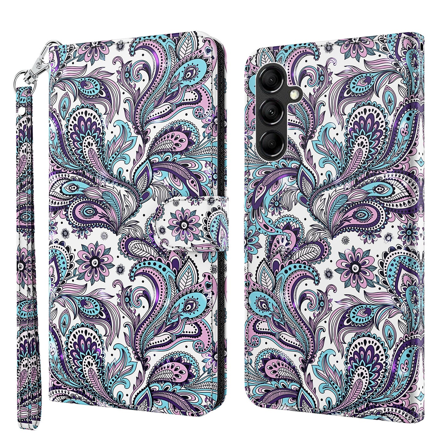 For Samsung Galaxy A34 5G PU Leather Phone Case 3D Pattern Printing Stand Wallet Flip Cover
