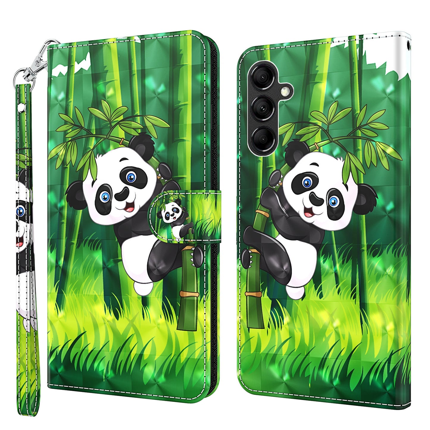 For Samsung Galaxy A34 5G PU Leather Phone Case 3D Pattern Printing Stand Wallet Flip Cover